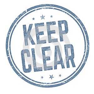 Keep clear sign or stamp
