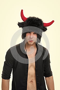 Keep cool and maintain composure. Man horns as devil or bull. Ignore provocation. Aggressive intimidating and