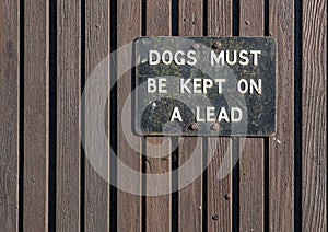 Keep dogs on lead metal sign