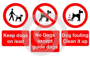 Keep dogs on lead sign