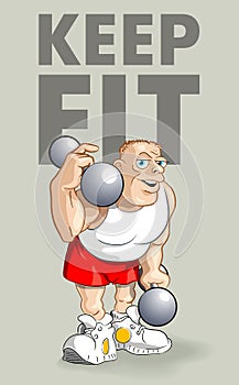 Keep Fit Poster: Funny Bodybuilder