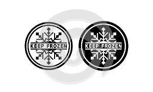 Keep frozen sign in black. Warning. Refrigerant. Vector on isolated white background. EPS 10