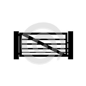 Keep Gate Closed Black Icon, Vector Illustration, Isolate On White Background Label. EPS10