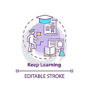 Keep learning concept icon