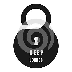 Keep locked door tag icon, simple style