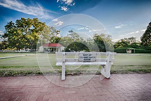 Keep off croquet lawns, Canberra, Australia