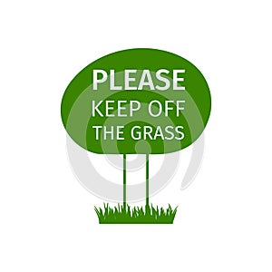 Keep off the grass round sign