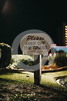 Keep off grass sign