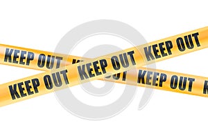 Keep Out Caution Barrier Tapes, 3D rendering