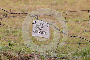 Keep out, private sign