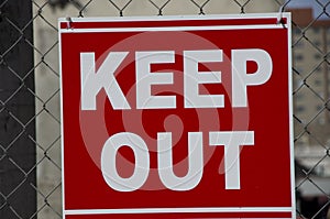 Keep out sign