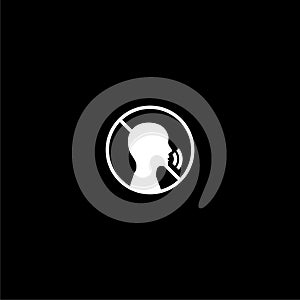 Keep quiet silent please sign icon isolated on dark background