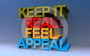 keep it real feel appeal on blue