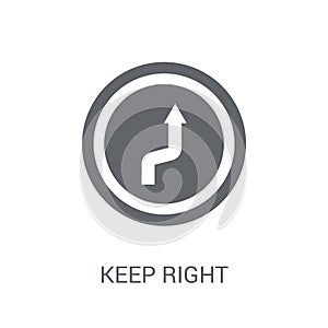 Keep right sign icon. Trendy Keep right sign logo concept on white background from Traffic Signs collection