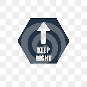 Keep right vector icon isolated on transparent background, Keep
