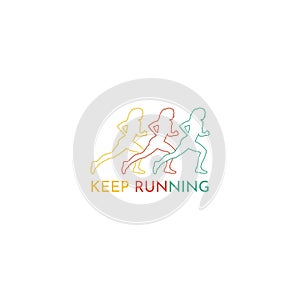 Keep running logo icon isolated on white background