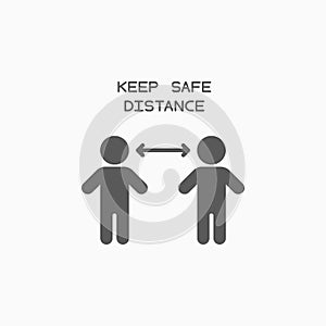 Keep safe distance icon, social distancing vector