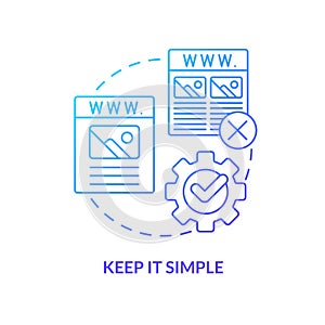 Keep it simple blue gradient concept icon