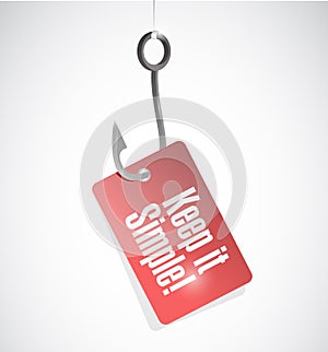 keep it simple hook tag sign illustration