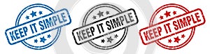 keep it simple stamp. keep it simple round isolated sign.