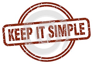 keep it simple stamp. keep it simple round vintage grunge label.