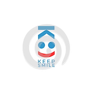 Keep Smile logo design template vector