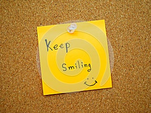 Keep smiling in post note