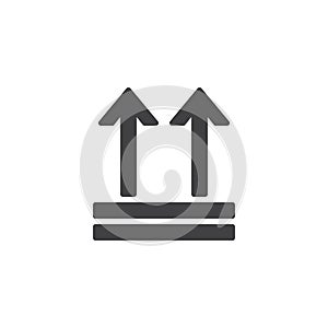 Keep up, package handling label icon vector