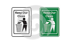 keep us clean icon. symbol icon Cleanliness vector illustration.