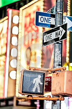 Keep walking New York traffic sign