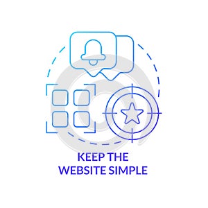 Keep website simple blue gradient concept icon