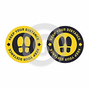 Keep your distance circle sticker vector eps