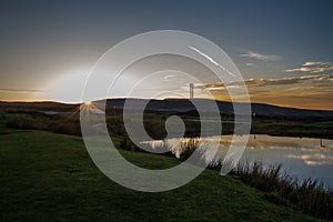 Keepers Pond, The Blorange. Upland water at sunset.