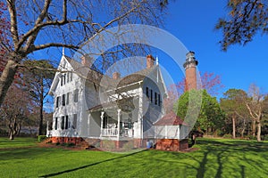 Keepers quarters and the Currituck Beach Lighthouse near Corolla, North Carolina photo