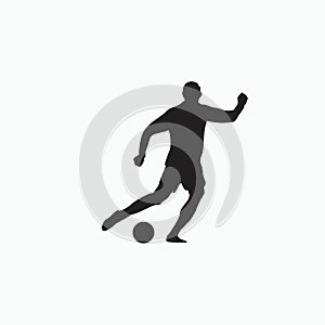 Keeping the ball in soccer - silhouette flat illustration