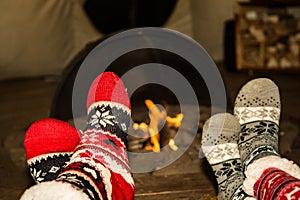 Keeping feet warm by the fire