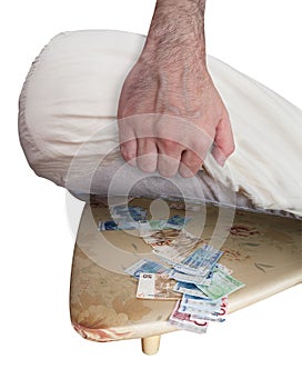 Keeping money under the mattress