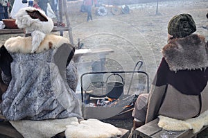 Keeping warm around the fire