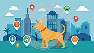 Keeping your pet safe and contained is easier than ever with pet location alerts that work around the clock.. Vector photo
