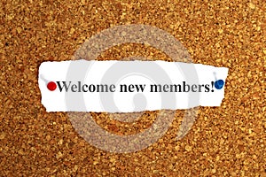 welcome new members word on paper photo