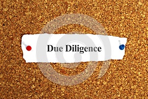 due diligence word on paper
