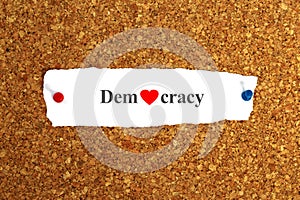 democracy word on paper