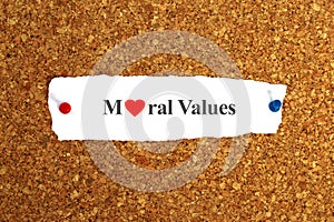 moral values word on paper