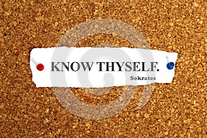 know thyself word on paper