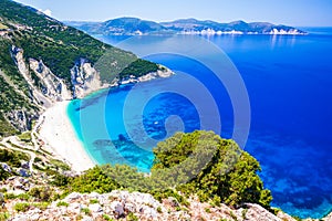 Kefalonia, Greece. Myrtos Beach - the most beautiful beach of the Cephalonia island, Greek Islands