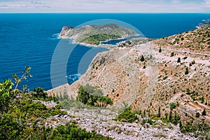 Kefalonia island, Greece. Coastline near small cute town Assos in cute bay