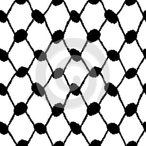 Keffiyeh Seamless Pattern. modern pattern endless checkered motif. Black and white contrast design. Simple geometric all over prin