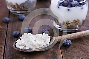 Kefir Grains Blueberries and Yogurt Chia Parfait