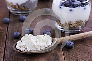 Kefir Grains Blueberries and Yogurt Chia Parfait photo