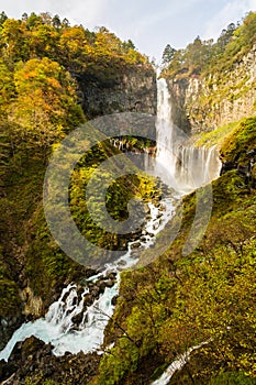 Kegon Falls in autumn at the Nikko National Park, Japan